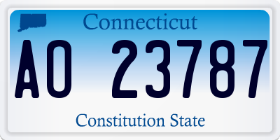 CT license plate AO23787