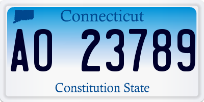 CT license plate AO23789