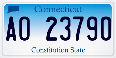 CT license plate AO23790