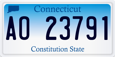 CT license plate AO23791