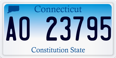 CT license plate AO23795