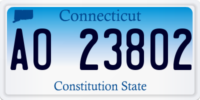 CT license plate AO23802