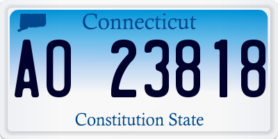 CT license plate AO23818