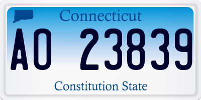 CT license plate AO23839