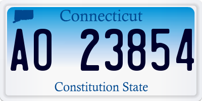 CT license plate AO23854