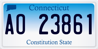 CT license plate AO23861