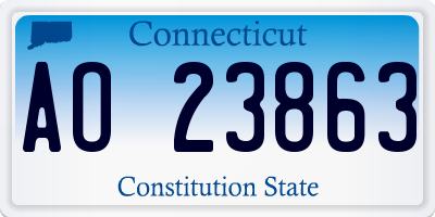 CT license plate AO23863