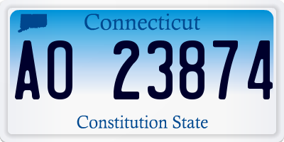 CT license plate AO23874