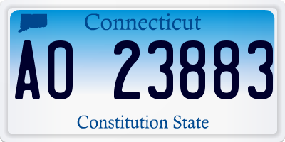 CT license plate AO23883