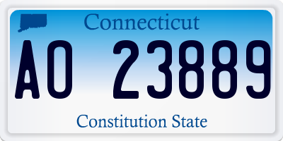 CT license plate AO23889
