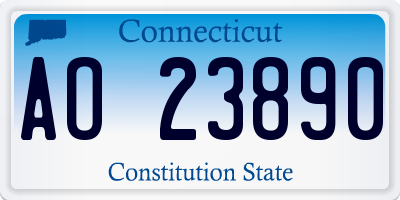 CT license plate AO23890