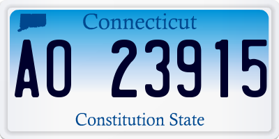CT license plate AO23915