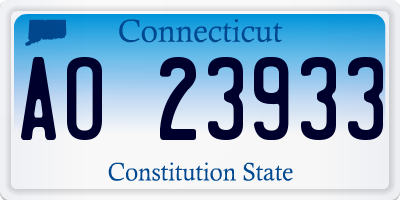 CT license plate AO23933