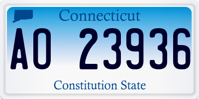 CT license plate AO23936