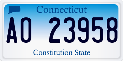 CT license plate AO23958