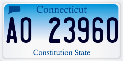 CT license plate AO23960