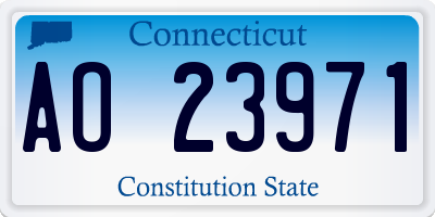 CT license plate AO23971