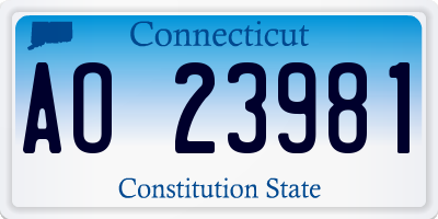 CT license plate AO23981