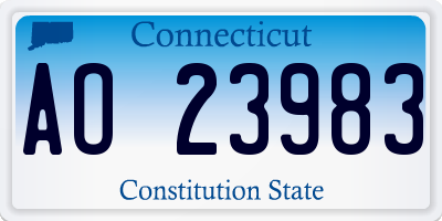 CT license plate AO23983