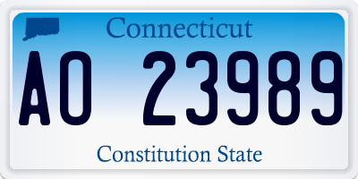 CT license plate AO23989