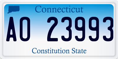 CT license plate AO23993