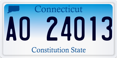 CT license plate AO24013