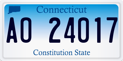 CT license plate AO24017