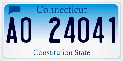 CT license plate AO24041