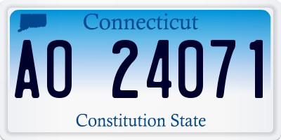 CT license plate AO24071