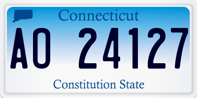 CT license plate AO24127