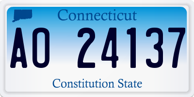 CT license plate AO24137