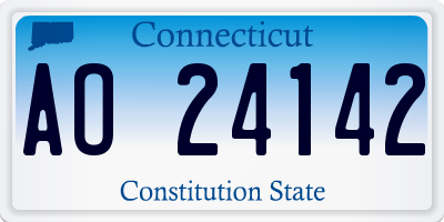 CT license plate AO24142