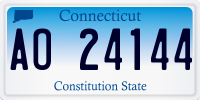 CT license plate AO24144