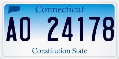 CT license plate AO24178