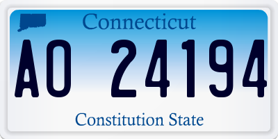 CT license plate AO24194
