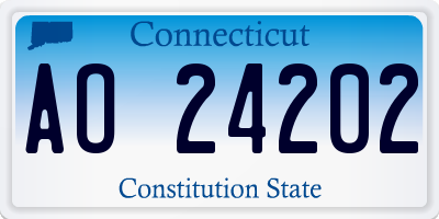 CT license plate AO24202
