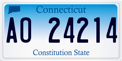 CT license plate AO24214