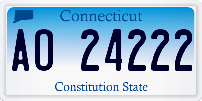 CT license plate AO24222