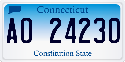 CT license plate AO24230