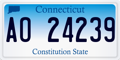 CT license plate AO24239