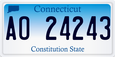 CT license plate AO24243