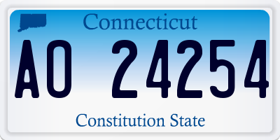 CT license plate AO24254