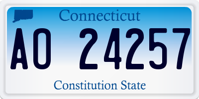 CT license plate AO24257