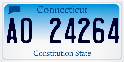CT license plate AO24264