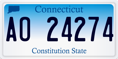 CT license plate AO24274