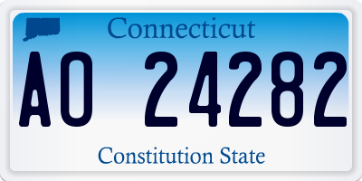 CT license plate AO24282