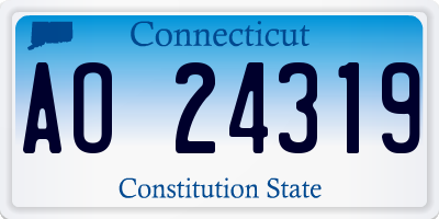CT license plate AO24319