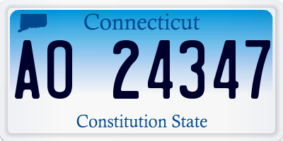 CT license plate AO24347