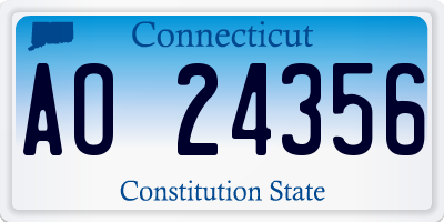 CT license plate AO24356