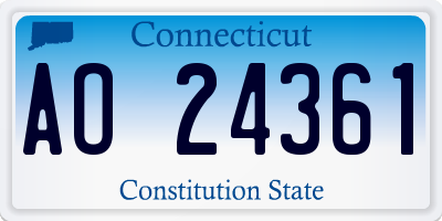 CT license plate AO24361